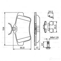 Тормозные колодки, комплект BOSCH BP1359 24922 0986494640 1193483762 - Изображение 6