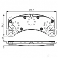 Тормозные колодки, комплект BOSCH E9 90R-011055/2661 24685 Porsche Cayenne (92A) 2 Кроссовер 0986tb3217
