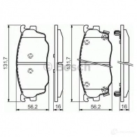Тормозные колодки, комплект BOSCH BP1317 23777 0986494394 342378 - Изображение 5