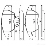 Тормозные колодки, комплект BOSCH 23589 0986494877 BP2051 1193484345 - Изображение 4