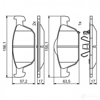 Тормозные колодки, комплект BOSCH BP1959 25804 1193484111 0986494785 - Изображение 9