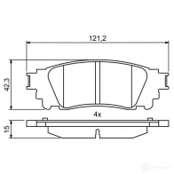 Тормозные колодки, комплект BOSCH 1193484201 22153 0986494822 BP1996 - Изображение 5