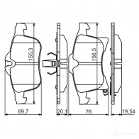 Тормозные колодки, комплект BOSCH 0986494513 BP1434 23 844 342479 - Изображение 3