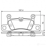 Тормозные колодки, комплект BOSCH E9 90R - 01119/2796 Porsche 911 (991) 5 Купе 3.4 Carrera 355 л.с. 2011 – 2024 0986tb3186 24721