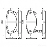 Тормозные колодки, комплект BOSCH 24946 E9 90R-01108/2693 1193496878 0986tb3150