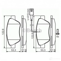 Тормозные колодки, комплект BOSCH BP339 23705 336314 0986424597 - Изображение 6