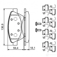 Тормозные колодки, комплект BOSCH 1193484009 0986494725 24065 BP926 - Изображение 6