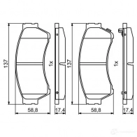 Тормозные колодки, комплект BOSCH BP2034 24582 1193484303 0986494860 - Изображение 3