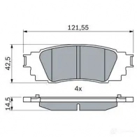 Тормозные колодки, комплект BOSCH XY GR6 1437243612 0986424840 - Изображение 2