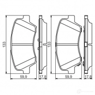 Тормозные колодки, комплект BOSCH BP1635 342834 0986495343 25692 - Изображение 5