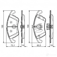 Тормозные колодки, комплект BOSCH Mercedes E-Class (A207) 4 Кабриолет 2.1 E 220 BlueTEC (2001) 177 л.с. 2014 – 2024 E9 90R-01108/2234 0986tb3152 24456