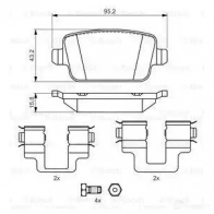 Тормозные колодки, комплект BOSCH 8429-D1314 342202 24537 0986494214 - Изображение 5
