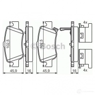 Тормозные колодки, комплект BOSCH BP1133 1193483799 0986494651 24664 - Изображение 5