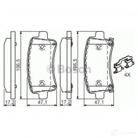 Тормозные колодки, комплект BOSCH BP1663 1193483850 0986494668 24421 - Изображение 6
