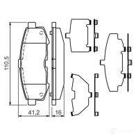 Тормозные колодки, комплект BOSCH 7978-D1073 0986494319 342306 24215