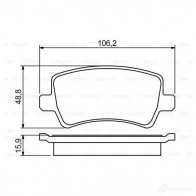 Тормозные колодки, комплект BOSCH 24496 342236 0986494248 BP1120 - Изображение 5