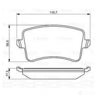 Тормозные колодки, комплект BOSCH 1193482552 8494D138 24606 0986494254 - Изображение 6