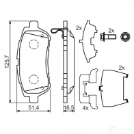 Тормозные колодки, комплект BOSCH BP1210 24283 0986494320 Mazda 2 (DE) 3 Хэтчбек 1.5 MZR 102 л.с. 2011 – 2015