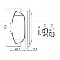 Тормозные колодки, комплект BOSCH 24660 342248 BP1173 0986494261 - Изображение 5