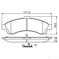 Тормозные колодки, комплект BOSCH BP2028 1193484288 24448 0986494854 - Изображение 8