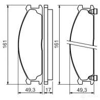 Тормозные колодки, комплект BOSCH 21347 342007 7433D114; 7228D333; 7433D333 0986493480 - Изображение 5
