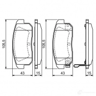 Тормозные колодки, комплект BOSCH 7912-D1008 0986494223 24039 Nissan Bluebird (U13) 9 1991 – 1997