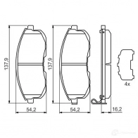 Тормозные колодки, комплект BOSCH 0986494443 BP1365 342424 24280 - Изображение 3