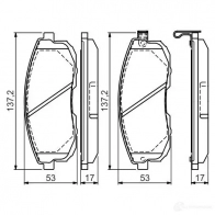 Тормозные колодки, комплект BOSCH Nissan Altima 0986494546 BP1467 21561