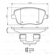 Колодки тормозные BOSCH 336496 8555-D1437 0986424829 23581 - Изображение 5