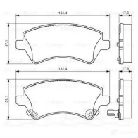 Тормозные колодки, комплект BOSCH 23 766 336415 23766 0986424735 - Изображение 6