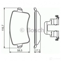 Тормозные колодки, комплект BOSCH 1193483752 8494D138 0986494637 24606 - Изображение 6