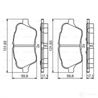 Тормозные колодки, комплект BOSCH 1193484126 25134 0986494792 BP1966 - Изображение 6