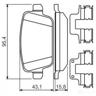 Тормозные колодки, комплект BOSCH 1193483759 24537 0986494639 BP1119 - Изображение 11