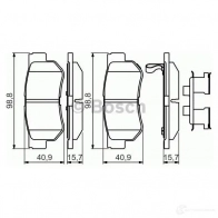 Тормозные колодки, комплект BOSCH 1193483745 0986494635 23543 BP1339 - Изображение 5