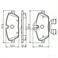 Тормозные колодки, комплект BOSCH BP1030 1193483582 0986494588 23915 - Изображение 6