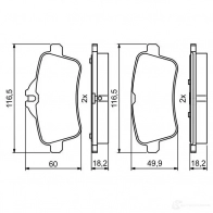 Тормозные колодки, комплект BOSCH 25215 1193484105 BP1957 0986494783 - Изображение 4