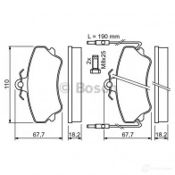 Тормозные колодки, комплект BOSCH 342066 0986494056 20 236 90R-010294/002 - Изображение 5