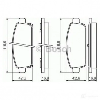 Тормозные колодки, комплект BOSCH 342416 25096 BP1357 0986494435 - Изображение 5