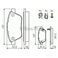 Тормозные колодки, комплект BOSCH 0986494157 342154 BP1068 23708 - Изображение 6