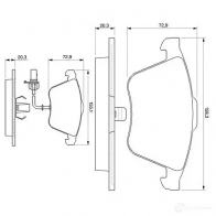 Тормозные колодки, комплект BOSCH 7796D915 336451 23 762 0986424779