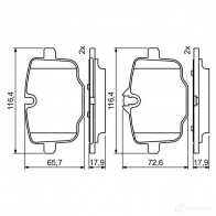 Тормозные колодки, комплект BOSCH BP1933 1193484051 0986494759 24703 - Изображение 6