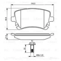 Тормозные колодки, комплект BOSCH 342290 BP1235 0986494303 233 26 - Изображение 6