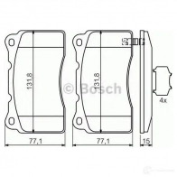 Тормозные колодки, комплект BOSCH BP1318 23092 342379 0986494395 - Изображение 5