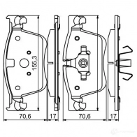 Тормозные колодки, комплект BOSCH 0986494696 25833 342570 BP1691 - Изображение 9