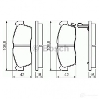 Тормозные колодки, комплект BOSCH 244 23 342571 BP1695 0986494700 - Изображение 5