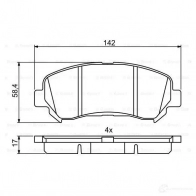 Тормозные колодки, комплект BOSCH 24632 8449D137 342232 0986494244 - Изображение 4