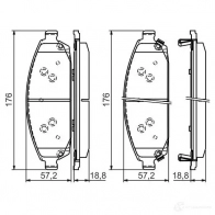 Тормозные колодки, комплект BOSCH 342355 7985-D1080 24250 0986494370 - Изображение 10