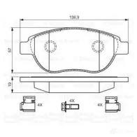 Тормозные колодки, комплект BOSCH BP375 1193483631 23600 0986494602 - Изображение 5