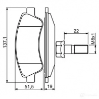 Тормозные колодки, комплект BOSCH BP1250 235 99 0986494270 Opel Crossland X (PF1) 1 Кроссовер 1.2 83 л.с. 2019 – 2024