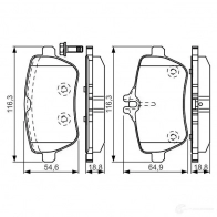 Тормозные колодки, комплект BOSCH Mercedes S-Class (W222) 4 Седан 2.1 S 300 BlueTEC Hybrid / h (2204. 2204) 204 л.с. 2014 – 2024 0986tb3208 25071 E9 90R - 02A0119/3571